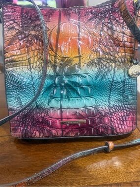 Brahmin Tropical Croc-Embossed Leather Crossbody